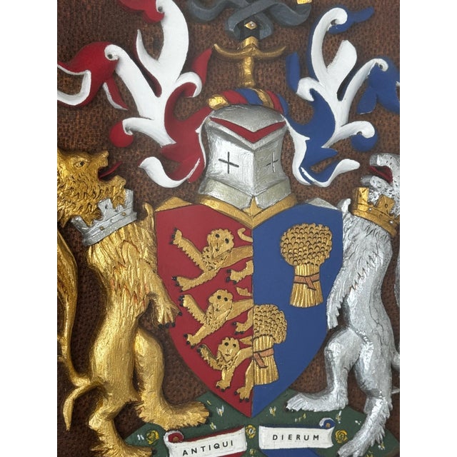 1 Traditional Charming British Heraldic Armorial Shire Coat Arms Of Chester Antiqui Colant Antiquum Dierum Plaster Wall...