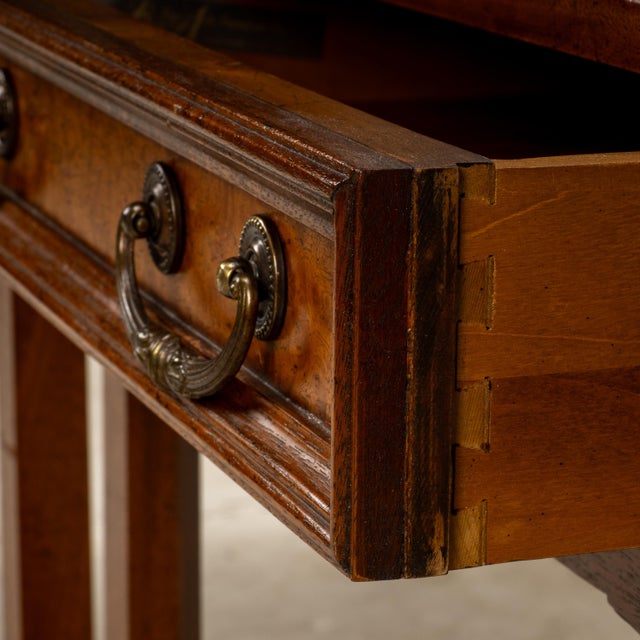 Brown Vintage Burl Walnut Nightstands by Fine Arts Furniture With Brass Handles - A Pair For Sale - Image 8 of 18