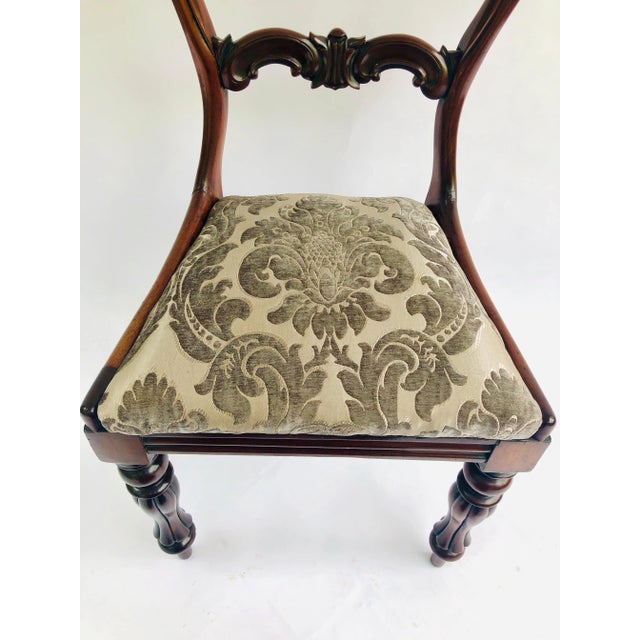 Antique William IV Carved Rosewood Dining Chairs, Set of 4 For Sale - Image 3 of 8
