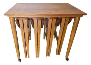 Mid Century Danish Modern Teak Nesting Tables Poul Hundevad Set 5 Tables