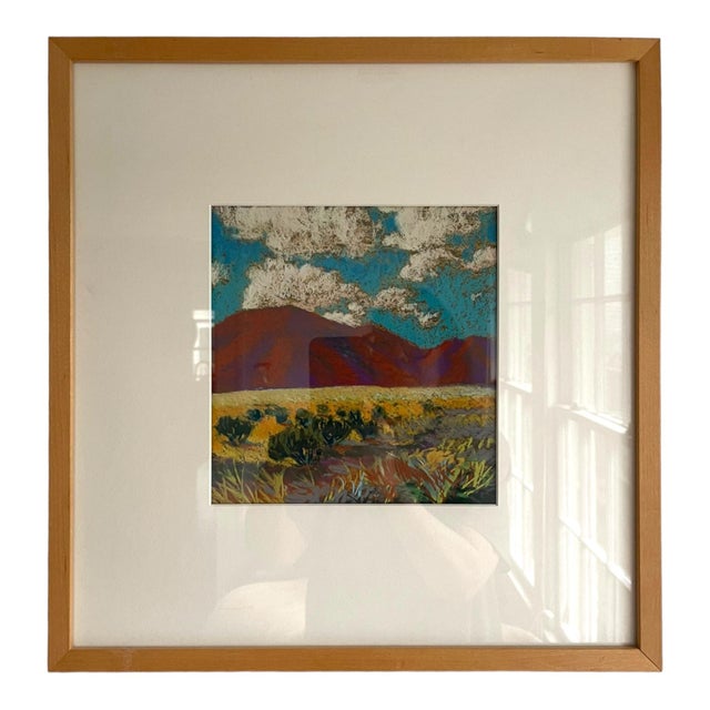 Expressionism Vintage Pastel Red Mountains Drawing by Will Klemm, Framed For Sale - Image 3 of 5