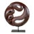 Vintage Asian Abstract Carved Rosewood Round Sculpture For Sale