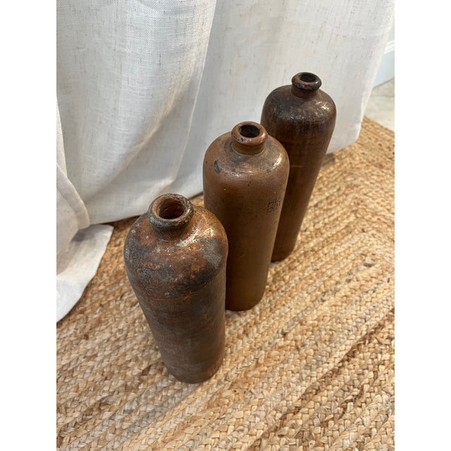Antique Dutch Salt Glazed Stoneware Gin Bottles. Made in Mid-1800s. For Sale - Image 12 of 14