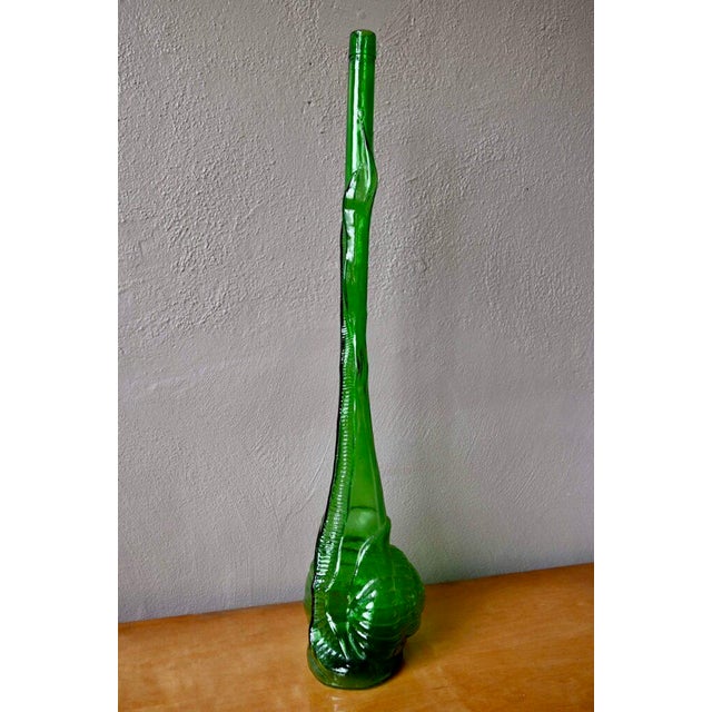 Forest Green Giant Zoomorphic Bottle in Empoli Glass For Sale - Image 8 of 11
