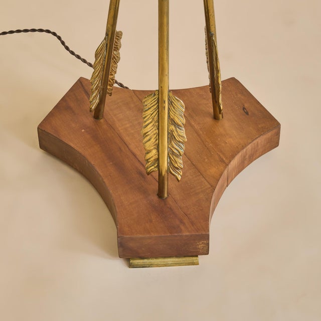 White 1950s French Brass Arrow Floor Lamp by Marcel Guillemard For Sale - Image 8 of 12