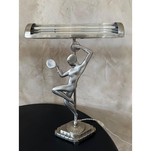 Silver Art Deco Table Lamps, 1930, Set of 2 For Sale - Image 8 of 12
