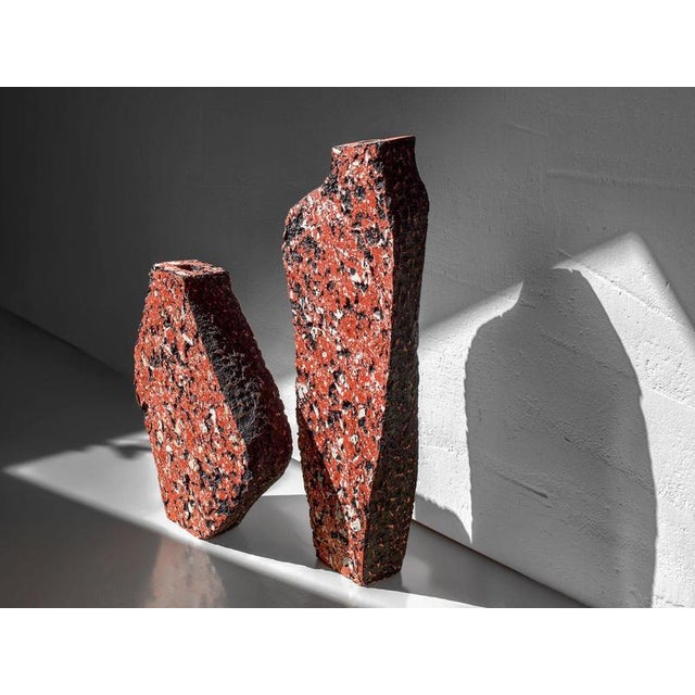 Fragment Red Vases by Donatas Zukauskas, Set of 2 For Sale - Image 4 of 10