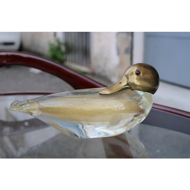 Murano Glass and Brass Duck from La Murrina, 1970 For Sale - Image 4 of 10