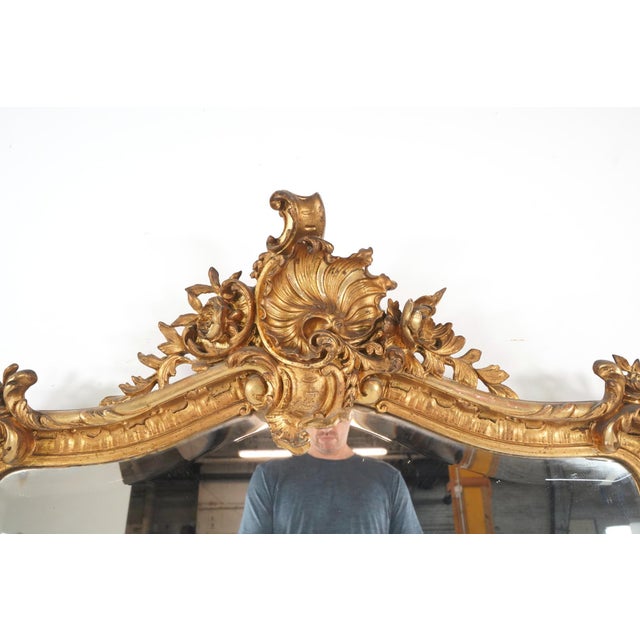 Antique European Louis XV Rococo Wall Mirror For Sale - Image 4 of 11
