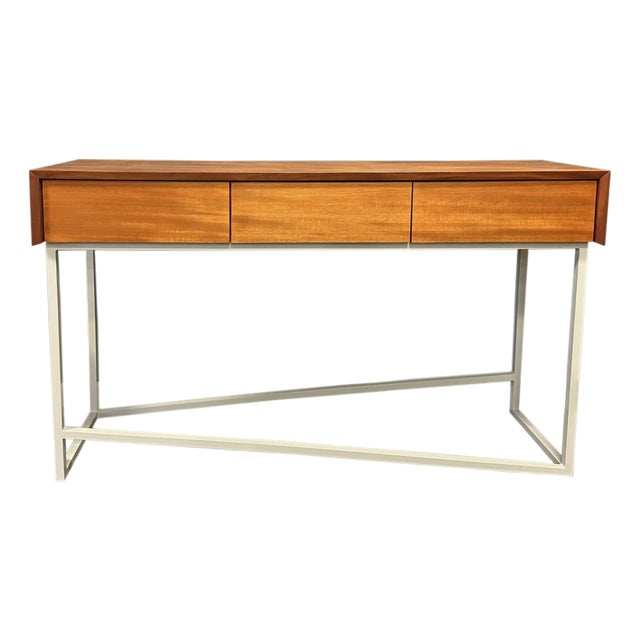 "15-Degree Buffet Table" Mahogany and Steel Table by Ben Schmitt, Attributed For Sale