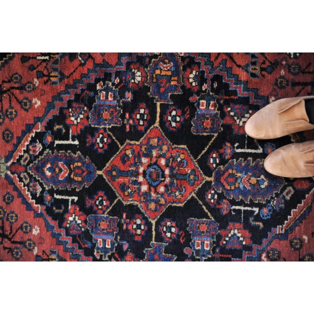 1940s 1940s Leon Tribal Square Rug, 4.8 x 5.9 For Sale - Image 5 of 11