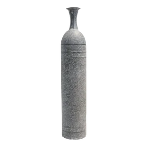 Metal Banded Storage Vessel Vase Large