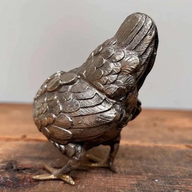 Japanese Okimono Rooster and Hen, 1920s, Set of 2 For Sale - Image 11 of 13