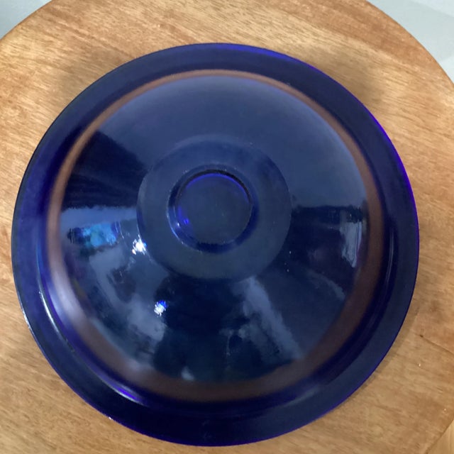 Late 20th Century Cobalt Blue Translucent Bowl For Sale - Image 9 of 13