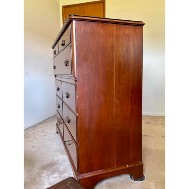 Vintage Cherry Wood Chest With 9 Drawers For Sale In Phoenix - Image 6 of 8