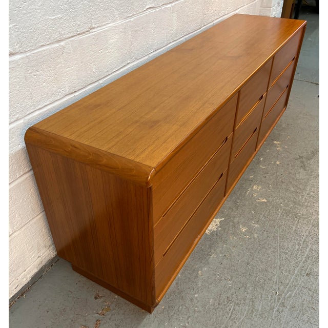 Wood Mid 20th Century Danish Modern Teak Nine-Drawer Lowboy Dresser by Sun Cabinet Co LTD For Sale - Image 7 of 17