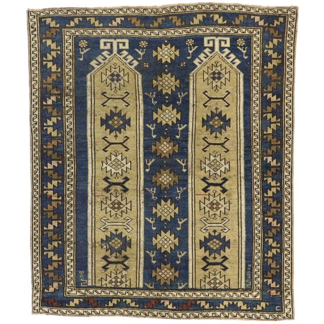 Vintage Caucasian Shirvan Prayer Rug - 04'05 X 05'02 For Sale - Image 10 of 10