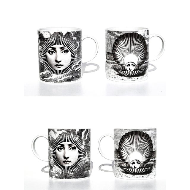 1980s 1980s Piero Fornasetti Julia Collection Coffee Cups for Rosenthal - Set of 4 For Sale - Image 5 of 10