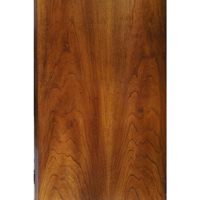 Late 20th Century National Mt Airy French Provincial Louis XV Walnut Writing Desk W Mirror & Light For Sale - Image 9 of 15