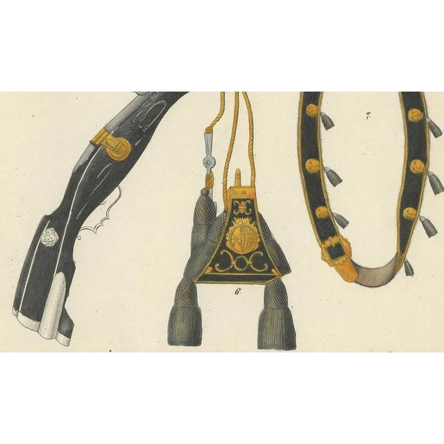 Friedrich Martin von Reibisch, Medieval Axes, Maces, Daggers and Fire Arm, 1842, Lithograph on Paper For Sale - Image 3 of 6