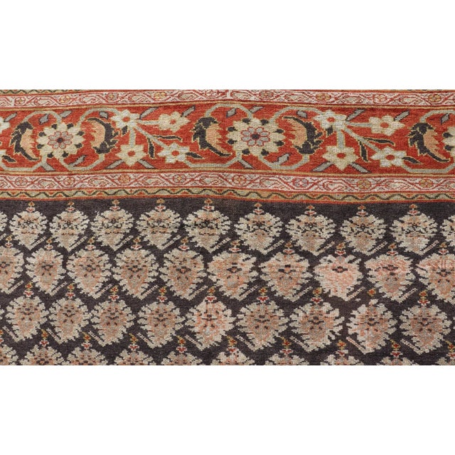 Dark Blue Antique Persian Sultanabad Rug in All-Over Paisley 10'3 X 15'2 For Sale - Image 10 of 15