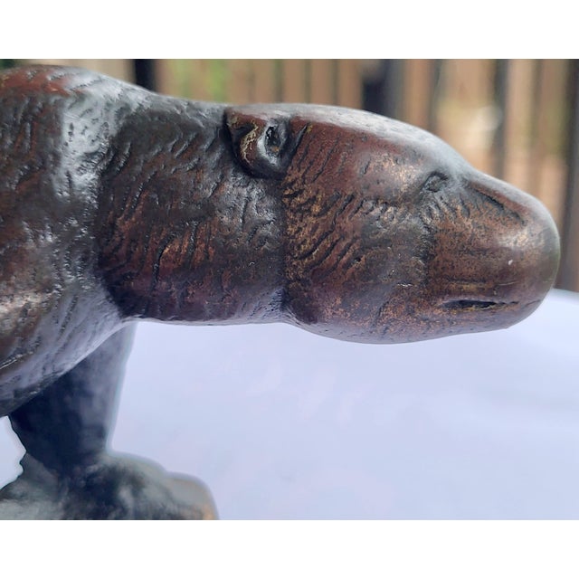 Metal Arts & Crafts Bronze Grizzly Bear Statue C. 1910 - California Bear For Sale - Image 7 of 10