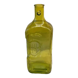 Vintage Yellow Glass Bottle / Vase