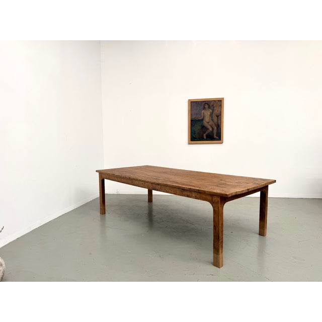 Large Brutalist Farmhouse Table in Oak, 1950s For Sale - Image 13 of 18