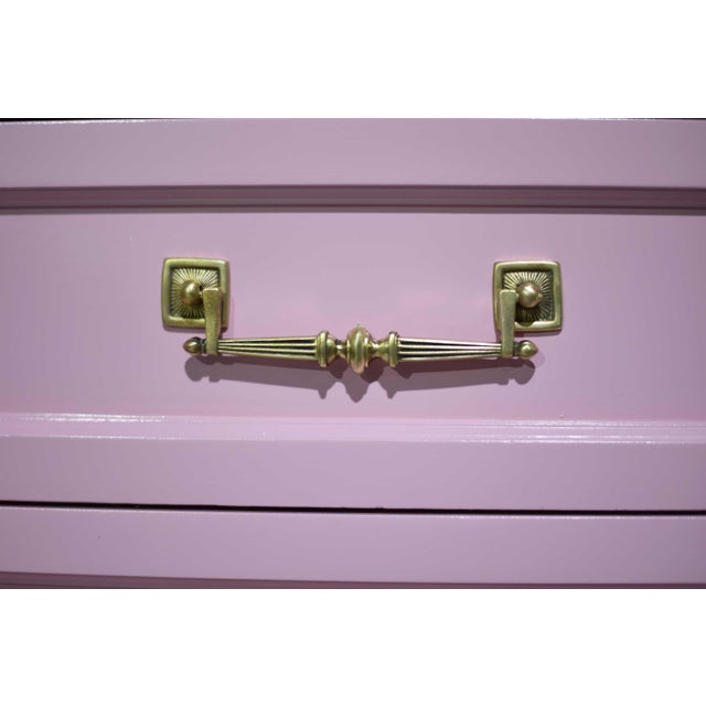 Mid 20th Century Mid Century Transitional Highboy Dresser by Dixie Furniture in Pink - Newly Painted For Sale - Image 5 of 14