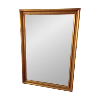 Vintage Gold Framed Rectangular Mirror For Sale