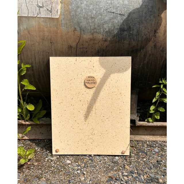 Hand-Painted Ceramic Art Wall Panel or Tile with Flower & Plant Motifs by Traute Lossau for Kupfermühle KMK Keramik, West Germany, 1960s For Sale - Image 15 of 18