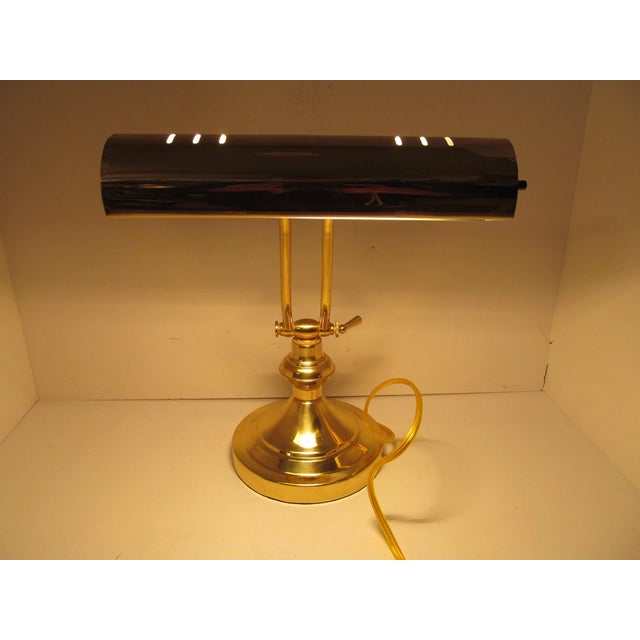 Mid-Century Modern Vintage Mid-Century Modern Adjustable Bankers Piano Desk Lamp For Sale - Image 3 of 7