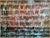 Rows of looping white handwriting run across a deep, earthy ground washed with rust, coral and turquoise, like lines...