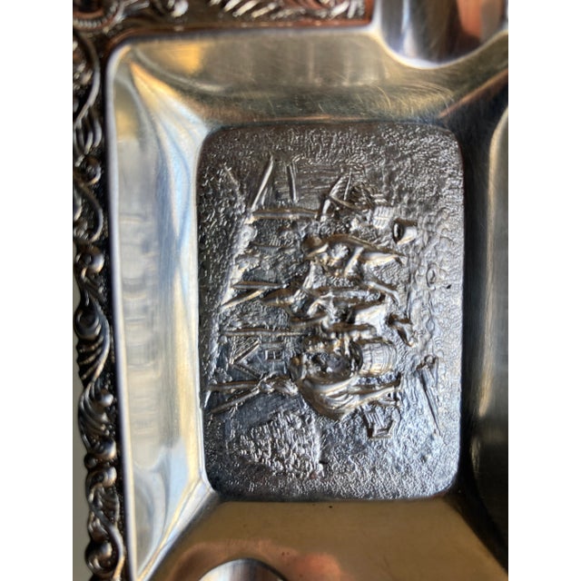 1970s Vintage 1970s Danish Silver Plated Ashtrays Set of 2 For Sale - Image 5 of 6