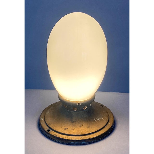 1910s 1910 or Earlier Brass Wall Sconce With White Glass Shade, All Original For Sale - Image 5 of 7