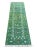 Handmade Cotton Dhurrie Vegetable Dyed Forest Green Shooting Star Runner- 2.5'x8' For Sale - Image 9 of 11