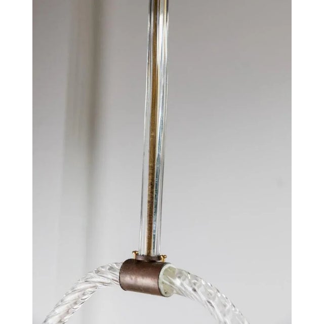 Large Art Deco Flower-Shaped Pink Murano Glass Pendant from Barovier and Toso, Italy, 1940s For Sale - Image 9 of 11