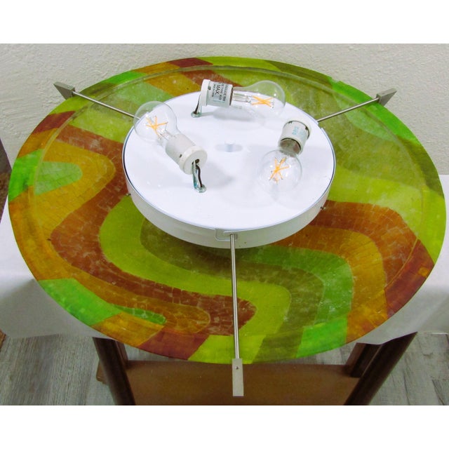 2000 - 2009 Oggetti Luce Wave Green Mosaic 24" Round Flush Mount Ceiling Lamp Fixture For Sale - Image 5 of 7