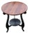 Ethan Allen Cherry Table Top End Round Black Metal Two Tier Accent Side Vintage For Sale