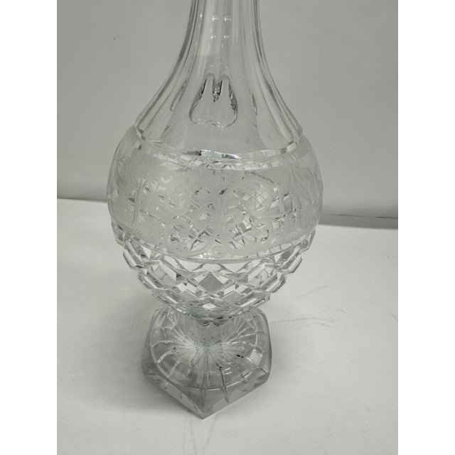 Art Deco Early 20th Century Crystal Claret Ewer, Wheel-Engraved Game Frieze, Possibly Val Saint-Lambert For Sale - Image 3 of 11