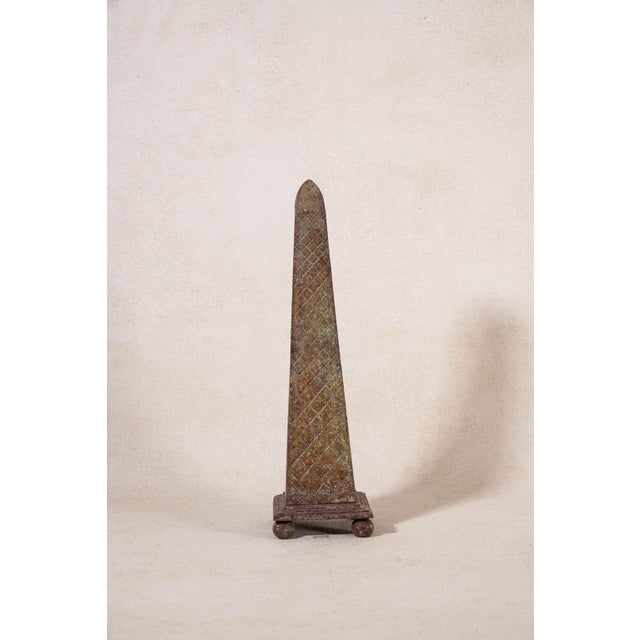 Pair | Vintage Cast Iron Obelisks For Sale - Image 4 of 8