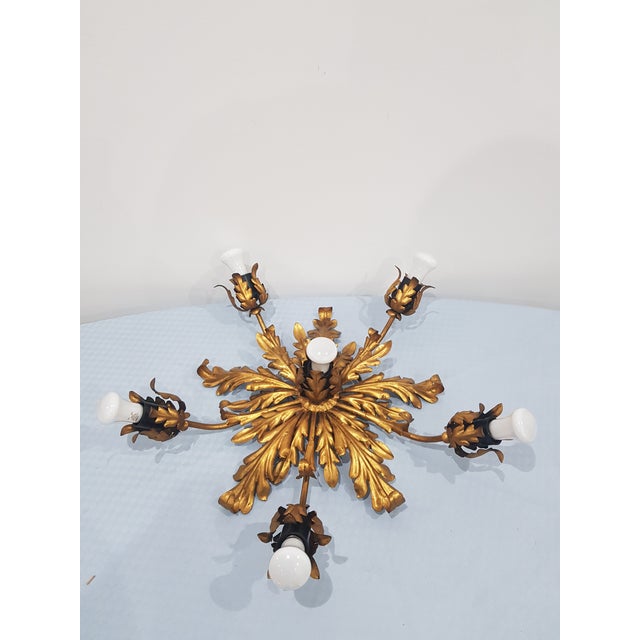 Hollywood Regency Ceiling Lamp from Hans Kogl, Germany, 1960s For Sale - Image 9 of 12