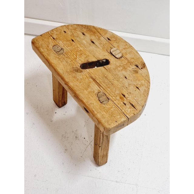 Swedish Folk Art Stool, 1948 For Sale - Image 3 of 7