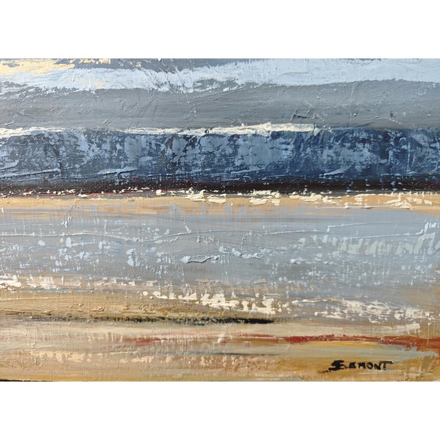 Paint Between Two Silences, Abstract Seaside, French, Contemporary, Framed by Sophie Dumont. For Sale - Image 7 of 8