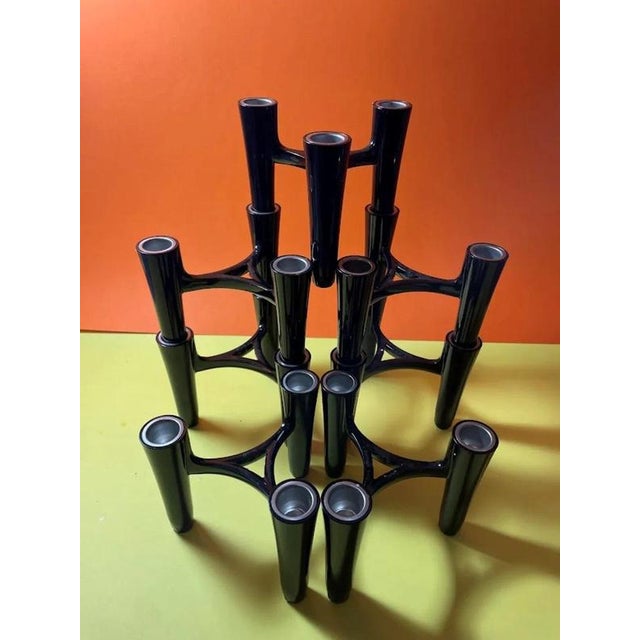 Black Candleholders from Koziol Hommage, Germany, 2005, Set of 7 For Sale - Image 13 of 16