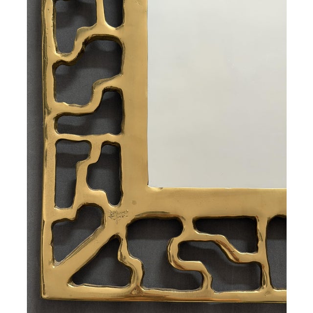 Brutalist Vintage Brutalist Mirror Labyrinth Model in Bronze by David Marshall, 1980s For Sale - Image 3 of 7