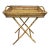 1980s Vintage Bamboo and Wicker Folding Tray Table - 2 Pieces For Sale
