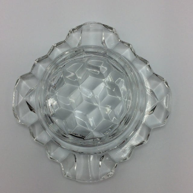 Mid-Century Modern Mid-Century Modern Set of 6 American Clear Fostoria Ashtrays - Cubist Style For Sale - Image 3 of 6