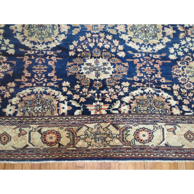Textile Antique Zabihi Collection Blue Persian Mahal Carpet For Sale - Image 7 of 10