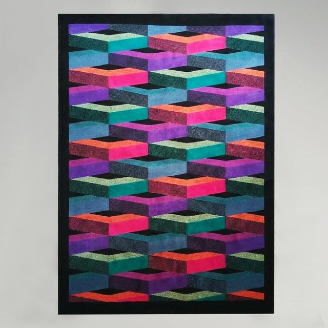 Mid-Century Modern Vintage Italian Wool Rug by Missoni for T&J Vestor, 1980s For Sale - Image 3 of 13